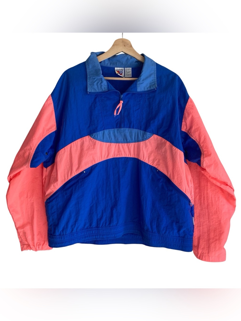 Vintage 90's Retro Neon Colorblock Pullover Windbreaker Jacket